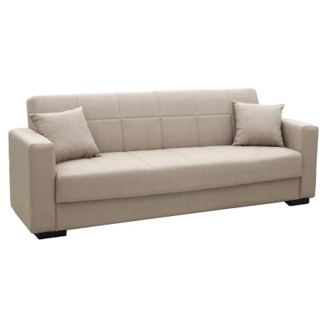 3-seater sofabed Vox pakoworld with storage space beige fabric 210x84x83cm