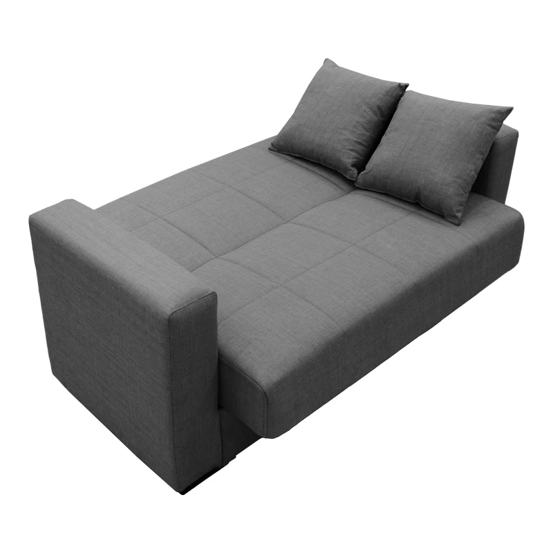 Vox Sofa bed pakoworld two seater with storage space grey fabric 150x84x83cm