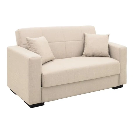 Vox Sofa bed pakoworld two seater with storage space beige fabric 150x84x83cm