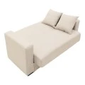 Vox Sofa bed pakoworld two seater with storage space beige fabric 150x84x83cm