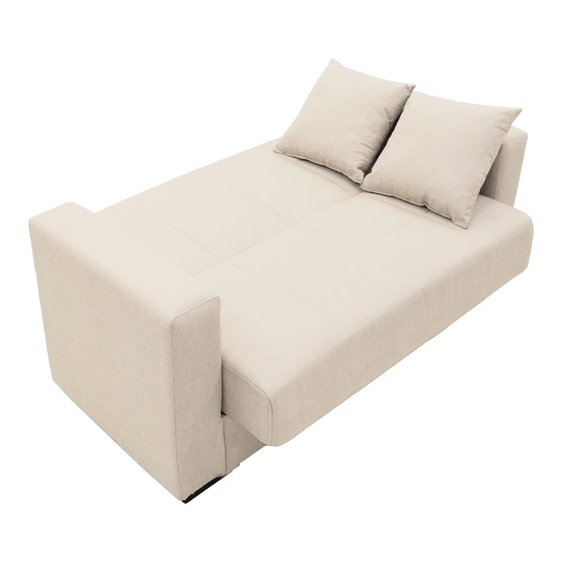 Vox Sofa bed pakoworld two seater with storage space beige fabric 150x84x83cm