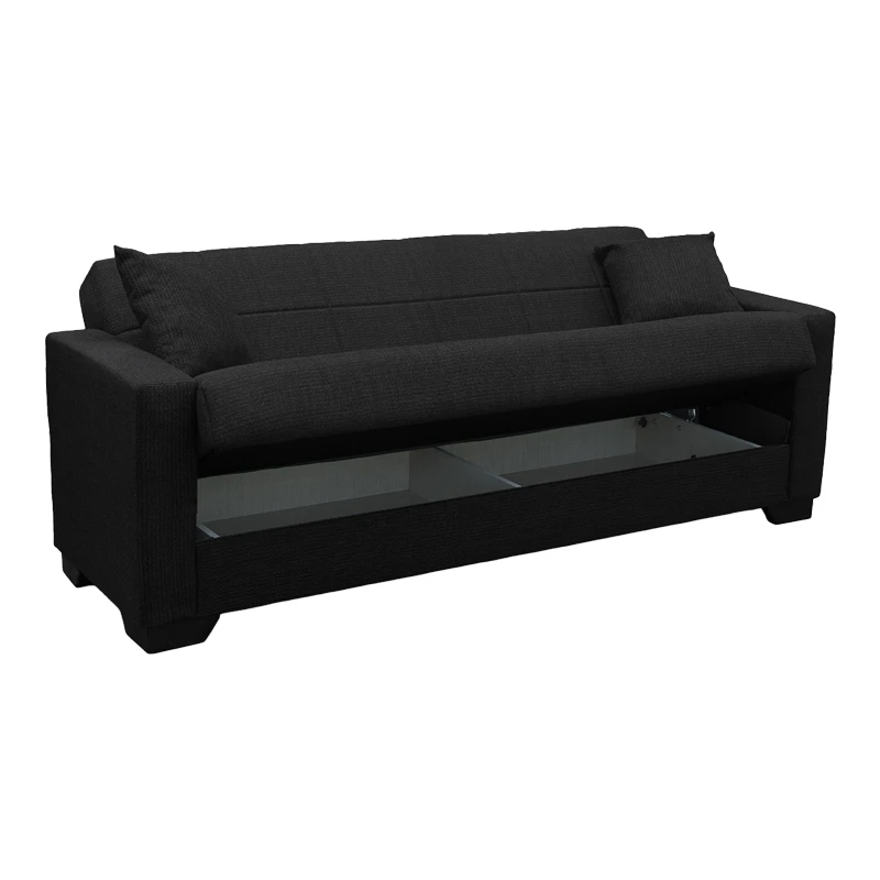 Vox Sofa bed pakoworld three seater with storage space anthracite fabric 210x84x83cm