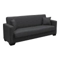 Vox Sofa bed pakoworld three seater with storage space grey fabric 210x84x83cm
