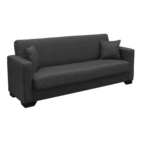 Vox Sofa bed pakoworld three seater with storage space grey fabric 210x84x83cm