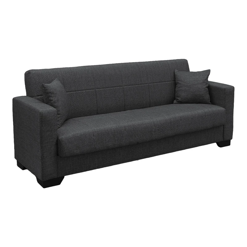 Vox Sofa bed pakoworld three seater with storage space grey fabric 210x84x83cm