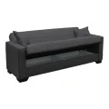 Vox Sofa bed pakoworld three seater with storage space grey fabric 210x84x83cm