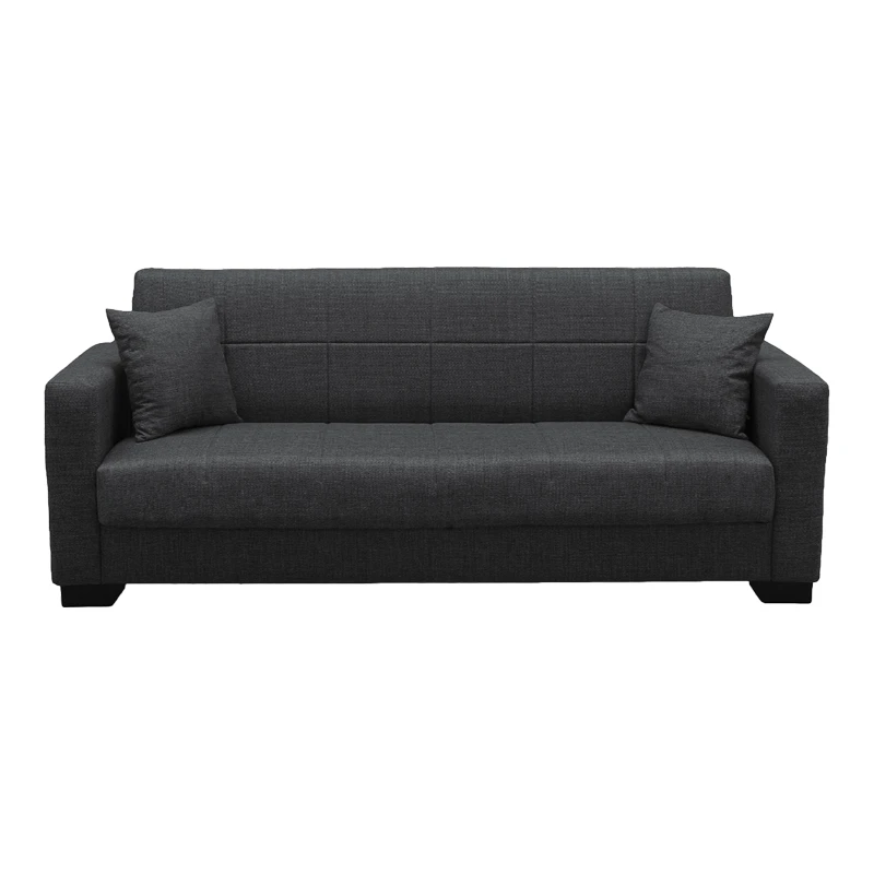 Vox Sofa bed pakoworld three seater with storage space grey fabric 210x84x83cm