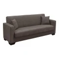Vox Sofa bed pakoworld three seater with storage space brown fabric 210x84x83cm