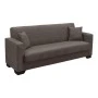 Vox Sofa bed pakoworld three seater with storage space brown fabric 210x84x83cm