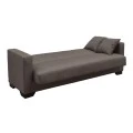 Vox Sofa bed pakoworld three seater with storage space brown fabric 210x84x83cm
