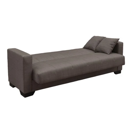 Vox Sofa bed pakoworld three seater with storage space brown fabric 210x84x83cm