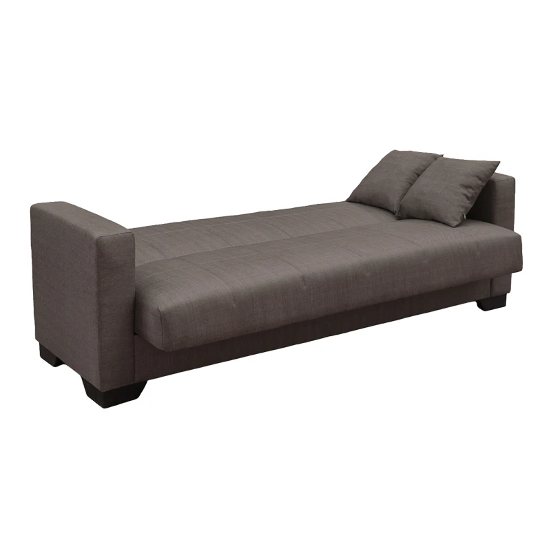 Vox Sofa bed pakoworld three seater with storage space brown fabric 210x84x83cm