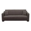 Vox Sofa bed pakoworld three seater with storage space brown fabric 210x84x83cm