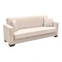 Vox Sofa bed pakoworld three seater with storage space beige fabric 210x84x83cm