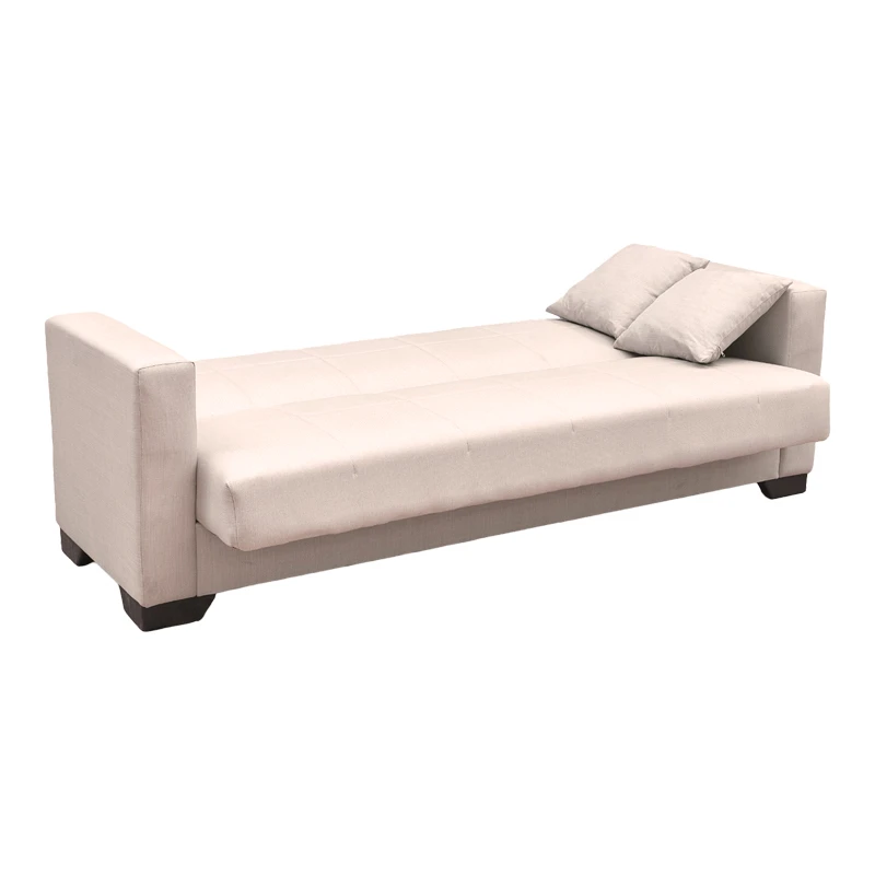 Vox Sofa bed pakoworld three seater with storage space beige fabric 210x84x83cm