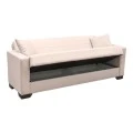 Vox Sofa bed pakoworld three seater with storage space beige fabric 210x84x83cm