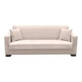 Vox Sofa bed pakoworld three seater with storage space beige fabric 210x84x83cm