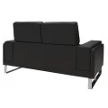 Καναπές Shea pakoworld 2θέσιος pu μαύρο-inox 158x80x87εκ