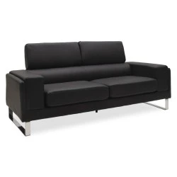3 seater sofa Shea pakoworld PU black-inox 198x80x87cm 3 seater sofa Shea pakoworld PU black-inox 198x80x87cm