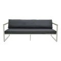 Three-seater sofa Aurelio pakoworld metallic in white - cushions in anthracite shade 192x74x63cm