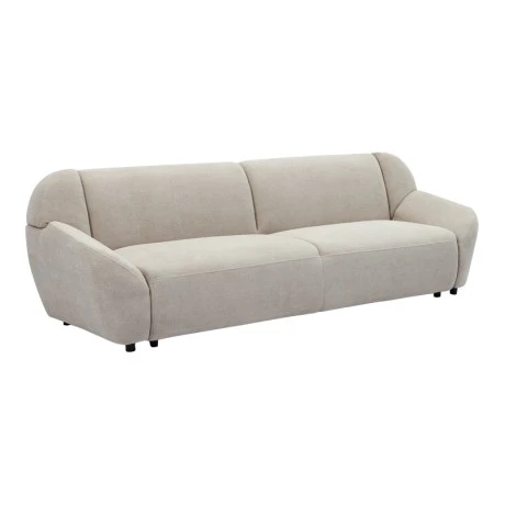 Three-seater sofa Echono pakoworld beige fabric 230x88x77cm