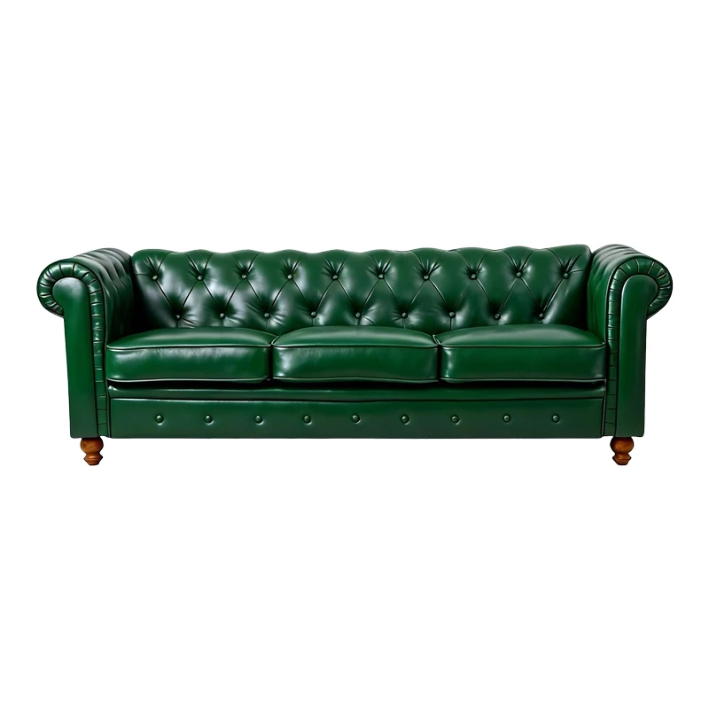Three-seater sofa Chesterfield pakoworld pu cypress 203x84x67cm