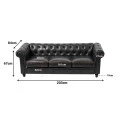 Three-seater sofa Chesterfield pakoworld pu cypress 203x84x67cm