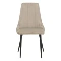 Chair Azori pakoworld velvet beige-grey black metal leg 49x55x85cm