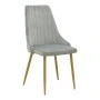Chair Azori pakoworld velvet grey fabric with natural color metal leg 49x55x85cm