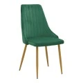 Chair Azori pakoworld velvet green fabric with natural color metal leg 49x55x85cm