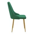 Chair Azori pakoworld velvet green fabric with natural color metal leg 49x55x85cm