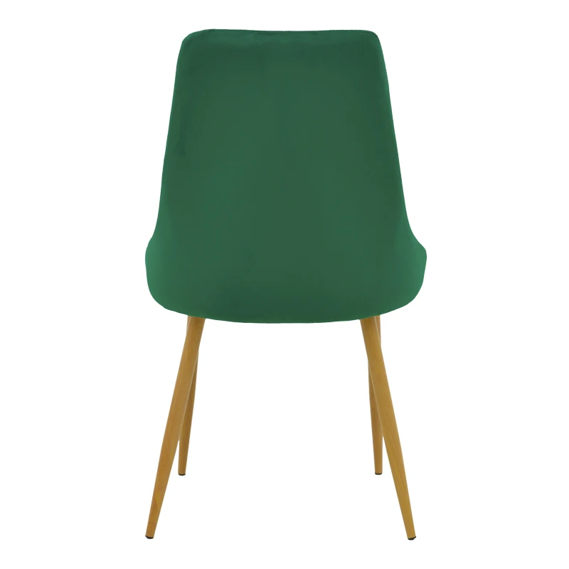 Chair Azori pakoworld velvet green fabric with natural color metal leg 49x55x85cm