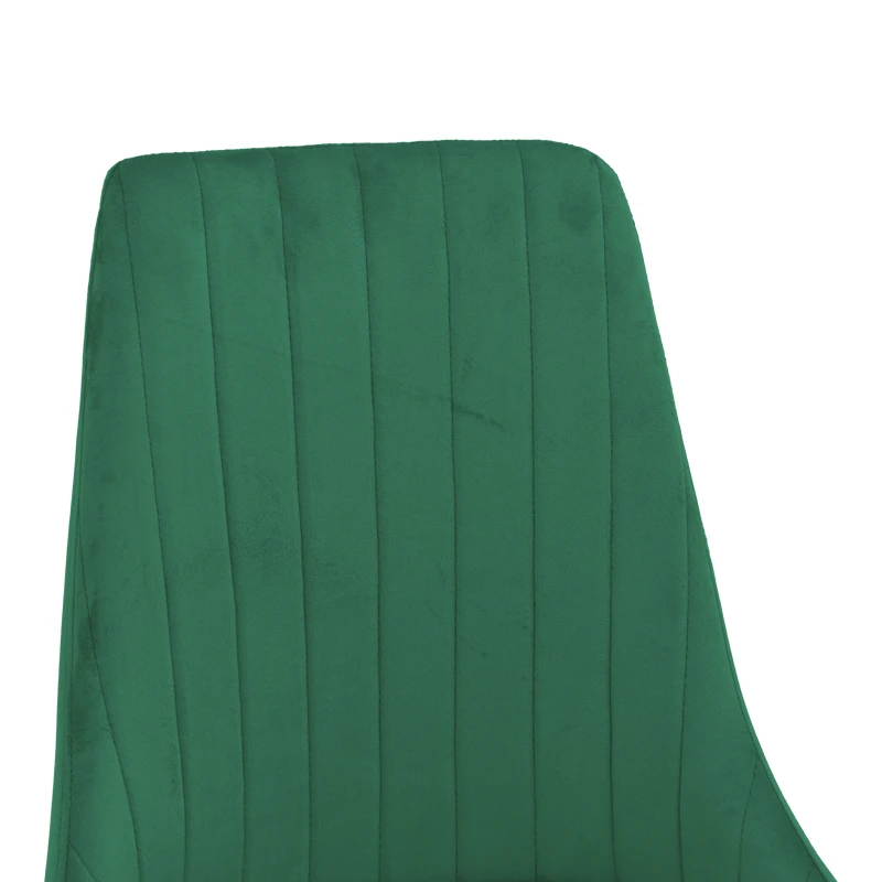 Chair Azori pakoworld velvet green fabric with natural color metal leg 49x55x85cm