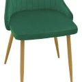 Chair Azori pakoworld velvet green fabric with natural color metal leg 49x55x85cm