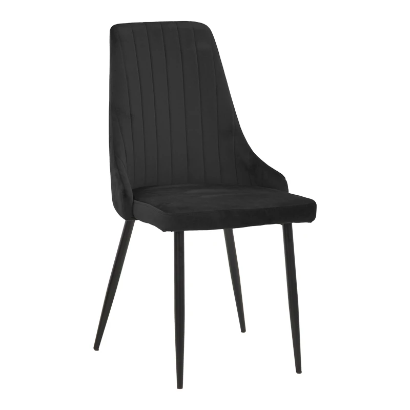 Chair Azori pakoworld black velvet-black metal leg 49x55x85cm