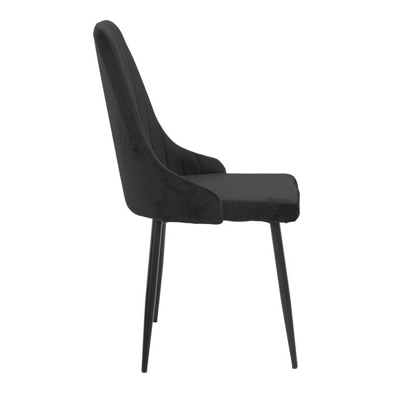 Chair Azori pakoworld black velvet-black metal leg 49x55x85cm