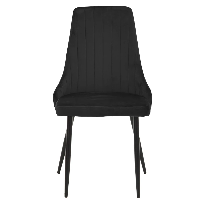 Chair Azori pakoworld black velvet-black metal leg 49x55x85cm