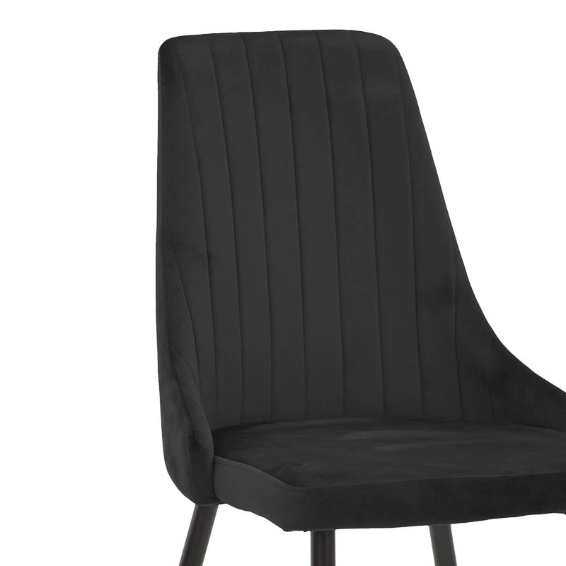 Chair Azori pakoworld black velvet-black metal leg 49x55x85cm