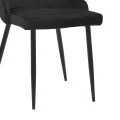 Chair Azori pakoworld black velvet-black metal leg 49x55x85cm