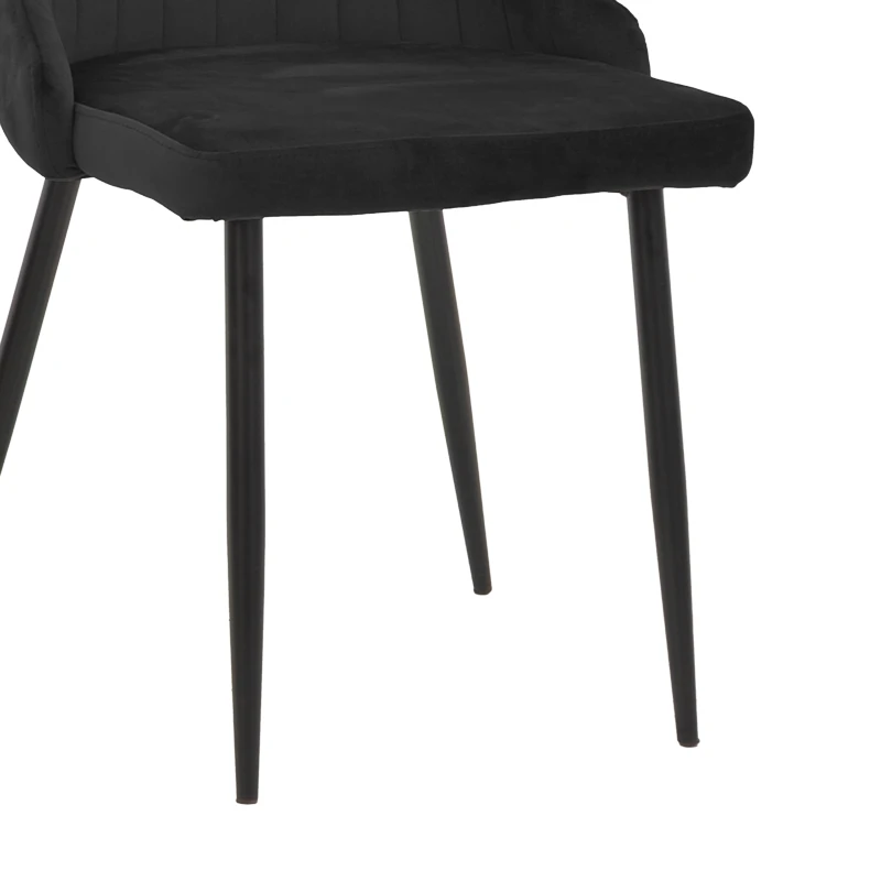 Chair Azori pakoworld black velvet-black metal leg 49x55x85cm