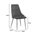 Chair Azori pakoworld black velvet-black metal leg 49x55x85cm