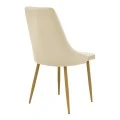 Chair Azori pakoworld velvet beige fabric with natural color metal leg 49x55x85cm