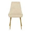 Chair Azori pakoworld velvet beige fabric with natural color metal leg 49x55x85cm