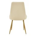 Chair Azori pakoworld velvet beige fabric with natural color metal leg 49x55x85cm