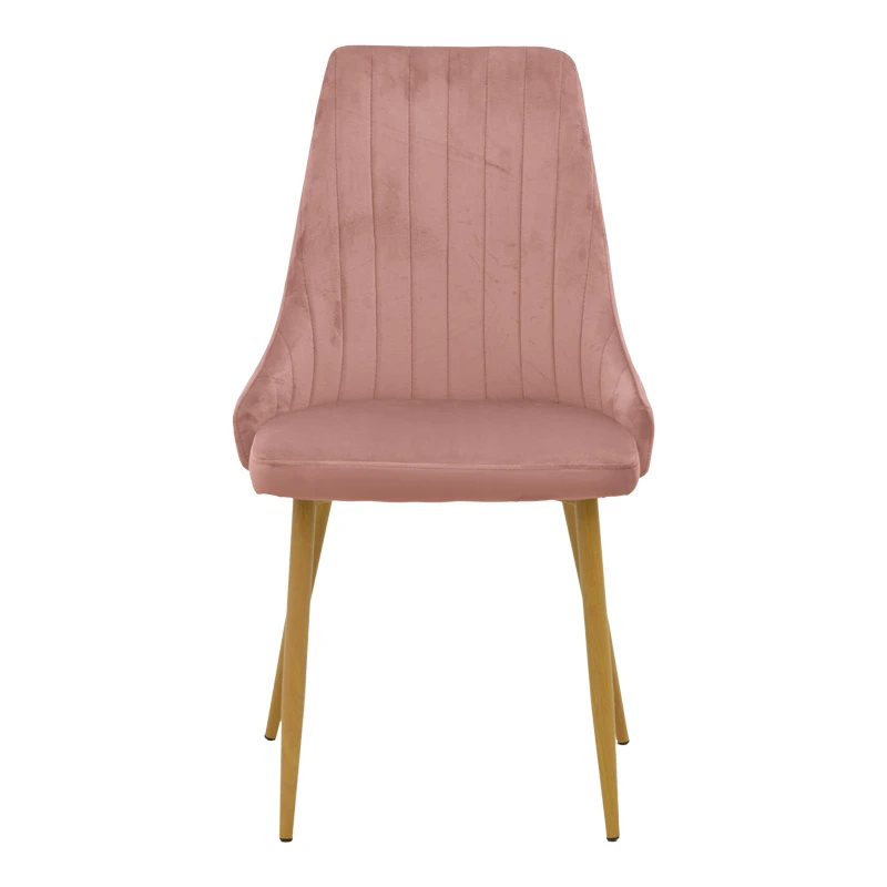 Chair Azori pakoworld velvet rotten apple-natural color metal leg 49x55x85cm