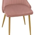 Chair Azori pakoworld velvet rotten apple-natural color metal leg 49x55x85cm