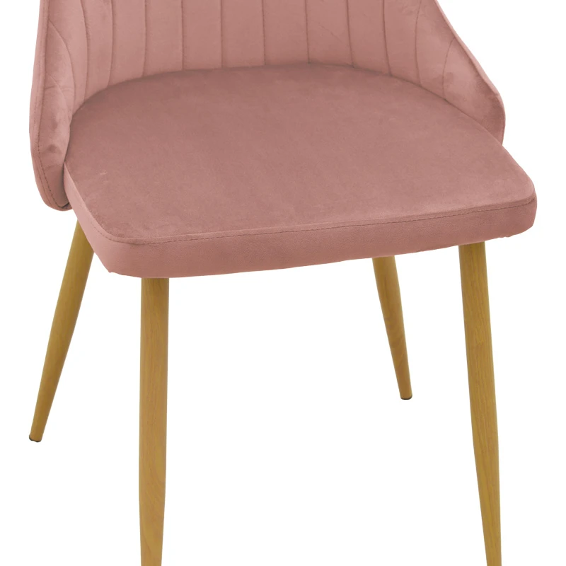 Chair Azori pakoworld velvet rotten apple-natural color metal leg 49x55x85cm