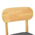 Chair Bedona pakoworld natural color rubberwood and black pu cushion 47x46x80cm