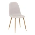 Dining chair Bella pakoworld light grey fabric and natural color metal leg 43.5x52x89cm