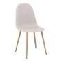 Dining chair Bella pakoworld light grey fabric and natural color metal leg 43.5x52x89cm